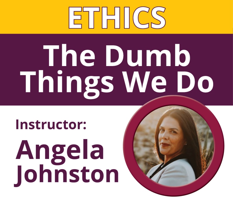 Product Description: Get 3 P&Cor L&H Ethics Continuing Education hour from the comfort of your home or office. Watch this YouTube webinarwith NO TESTING and we'll upload your hours for you.</br></br>Please note:Within 48 (business) hours of your purchase,you will receive a confirmation email containing links to view the video and also a CE request form.</br></br>Instructor: Angela Johnston</br></br>This workshop will review practical ways to avoid trouble in regards to E&O and D&O Insurance.</br> The Dumb Things We Do